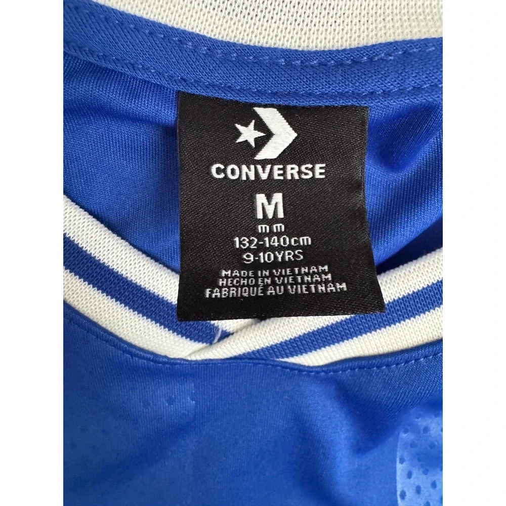 Converse Boys Athletic Dept V-Neck Jersey Blue White Logo Size M 9-10Y NEW